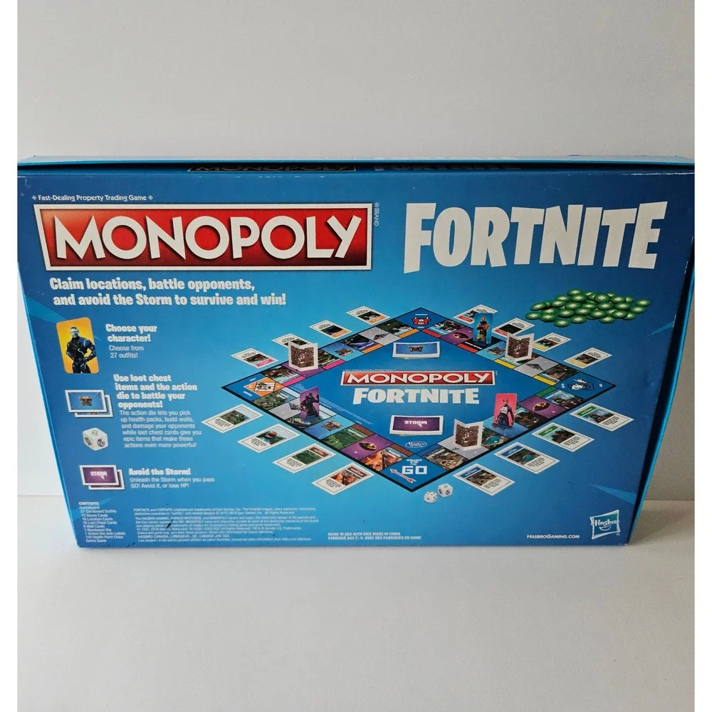 Fortnite Monopoly Board Game Hasbro Limited Edition - Open Box
